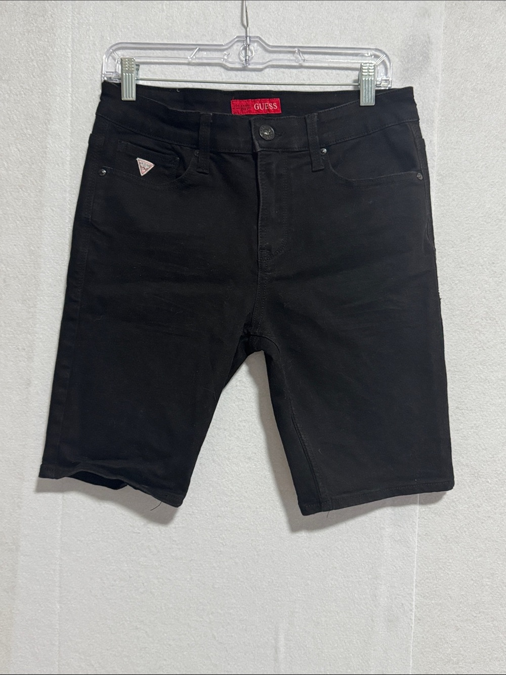 GUESS Black Men's Denim Slim Fit  Jean Shorts